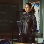Evangeline Lilly dans Full Wasp Costume Suit sur Ant-Man 2 Ensemble de Marvel Sequel