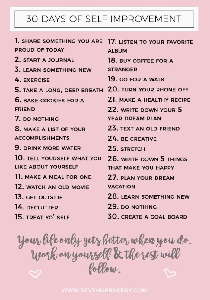 Fitness Inspiration : “30 Day Self Improvement Challenge.” Routines ...
